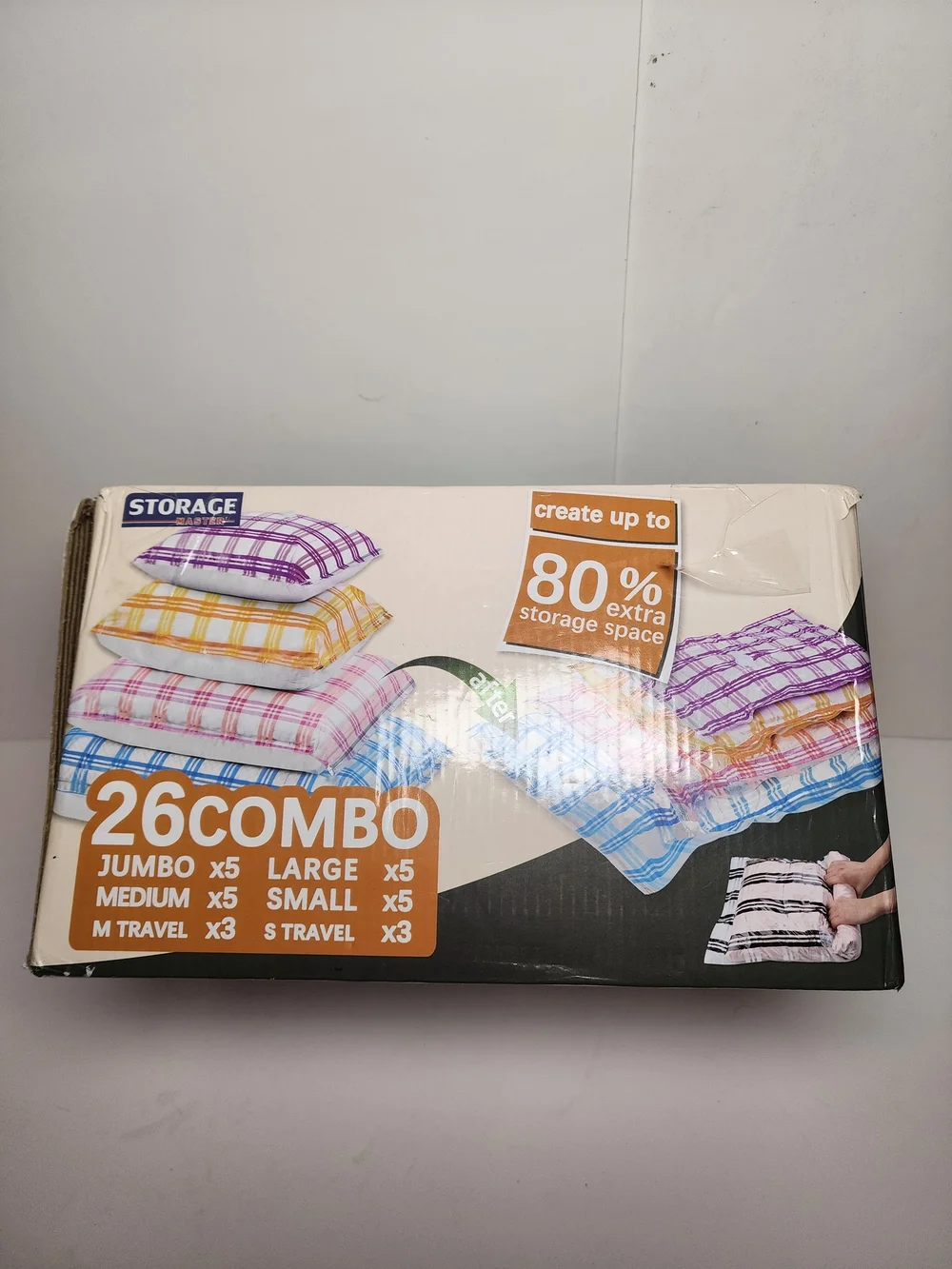 Storage Master 26 PACK Combo Vacuum Bags 5Jumbo 5Large 5Med 5Small 3MTrav 3STrav